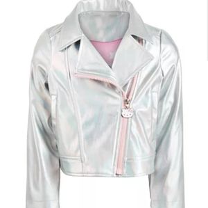 Hello kitty metallic moto jacket size 5